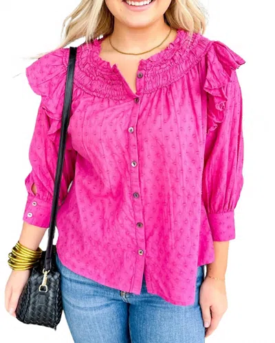 Ivy Jane Flounce Top In Berry