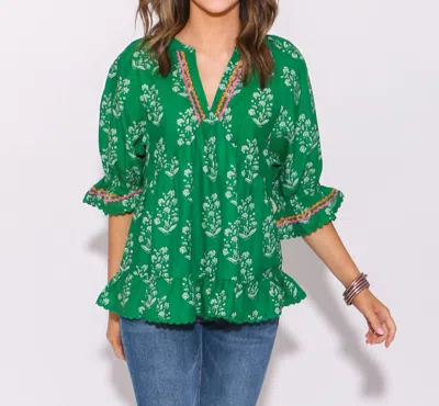 Ivy Jane Flouncy Top In Green