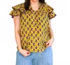 Ivy Jane Flutter Block Top In Mustard