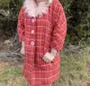 Ivy Jane Fur Collar Tweed Coat In Pink/red In Multi