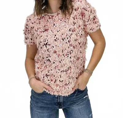 Ivy Jane Fuzzy Sparkle Tee In Rose In Pink