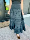 Ivy Jane Gauzee Embroidered Skirt In Dark In Blue