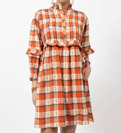 Ivy Jane Go Easy Plaid Dress In Rust Orange In Multi
