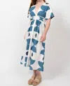 Ivy Jane Graphic Blues Dress In White In White