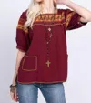 Ivy Jane Juanita Top In Burgundy