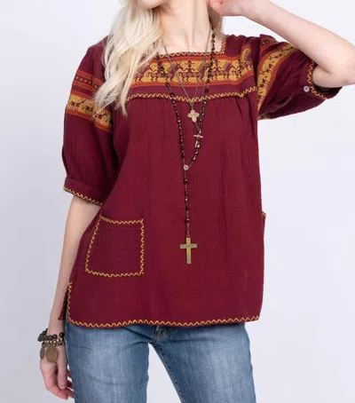 Ivy Jane Juanita Top In Burgundy