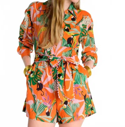 IVY JANE KAI LONG SLEEVE ROMPER IN ORANGE