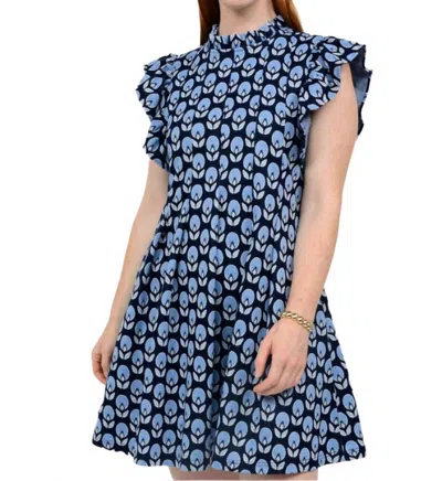 Ivy Jane Knit And Tucked Dress In Tulip In Blue