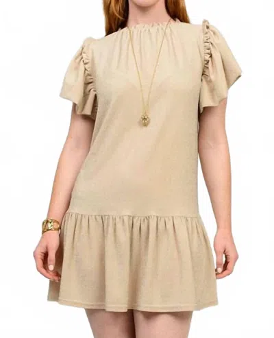 Ivy Jane Knit Sparkle Mini Dress In Champagne In Neutral
