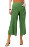 Ivy Jane Linen Crop Pant In Green In Green