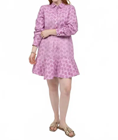 Ivy Jane Linen Print Shirt Dress In Lilac Berry In Multi