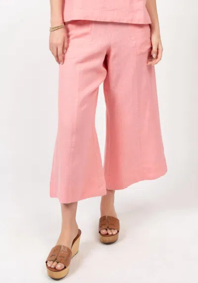 Ivy Jane Linen Slouch Pocket Pants In Geranium In Pink
