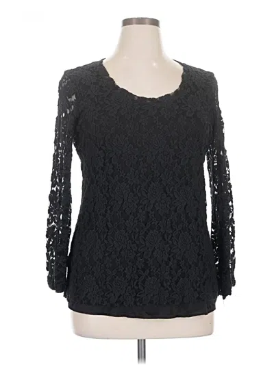 Pre-owned Ivy Jane Long Sleeve Blouse In Black