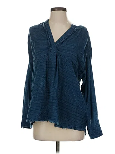 Pre-owned Ivy Jane Long Sleeve Blouse In Blue