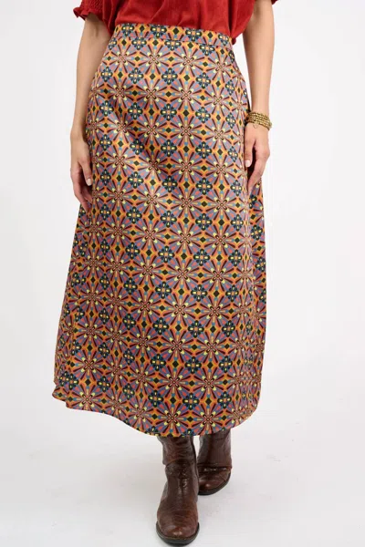 Ivy Jane Midi Print Skirt In Multicolor In Neutral