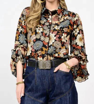Ivy Jane Midnight Floral Top In Black