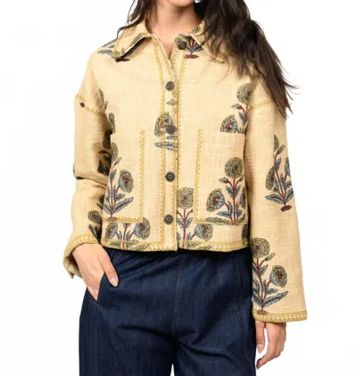 Ivy Jane Miranda Floral Top In Camel In Brown