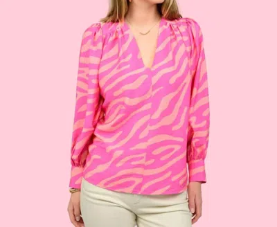 Ivy Jane Mod Zebra Top In Pink