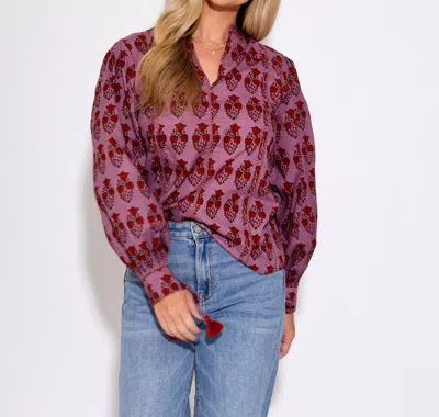 Ivy Jane Multi Stitched Top In Plum In Purple