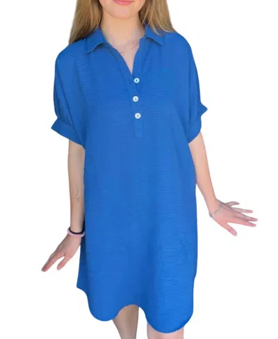 Ivy Jane Nautical Campshirt Dress In Blue
