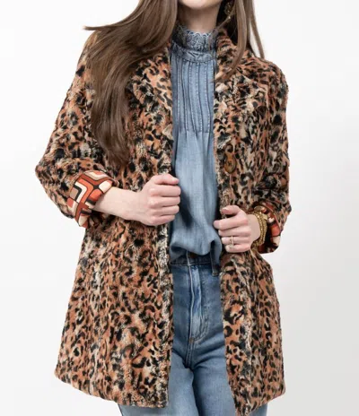 Ivy Jane Nolan Leopard Coat In Rust In Brown