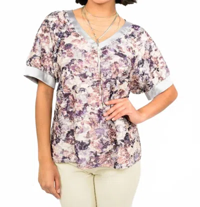 Ivy Jane Ombre Burn Out Top In Ivory In Purple