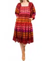 Ivy Jane Ombre Heart Felt Midi Dress In Red Multi In Multi