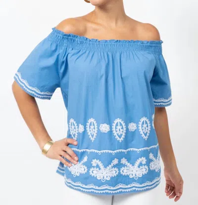 Ivy Jane Over The Border Top In Blue