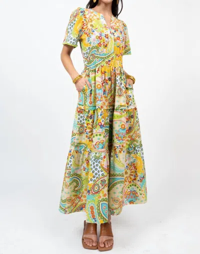 Ivy Jane Paisley Midi Dress In Lime In Green