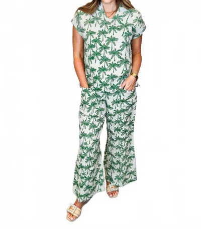 Ivy Jane Palm Tree Wide Leg Pant In Multi