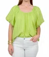 Ivy Jane Peasant Popover Top In Lime In Green