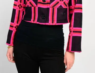 Ivy Jane Pizazz Plaid Jacket In Blue/ Pink In Multi