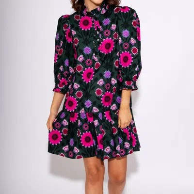 Ivy Jane Pleated Hem Dress In Multi