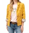Ivy Jane Pop Floral Blazer In Gold In Gold
