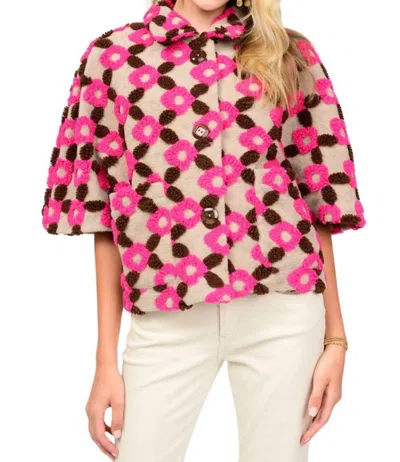 Ivy Jane Pop Flower Capelet In Pink