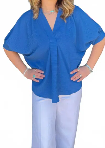 Ivy Jane Popover Dolman Top In Nautical In Blue