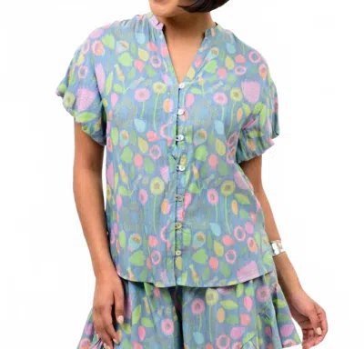 Ivy Jane Pouf Short Sleeve Top In Multicolor Rainbow-printed