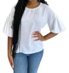 Ivy Jane Pouf Sleeve Top In White In White