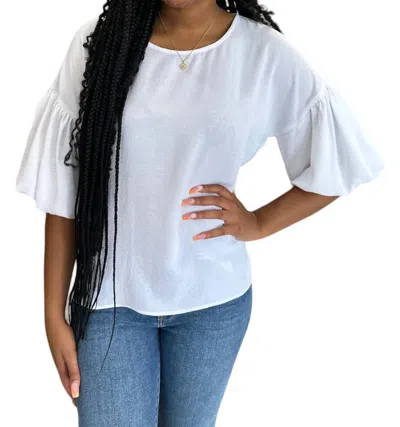 Ivy Jane Pouf Sleeve Top In White