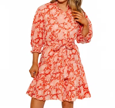 Ivy Jane Pretty Paisley Dress In Coral In Pink
