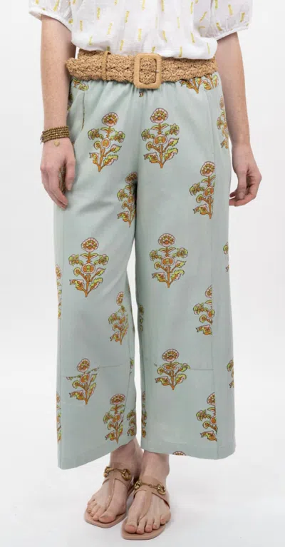 Ivy Jane Print Barrel Pant In Green