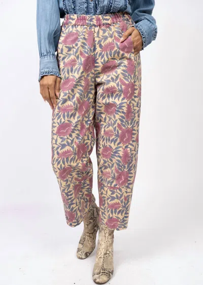 Ivy Jane Pull On Barrel Pants In Plum In Multi
