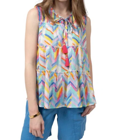 Ivy Jane Rain Stitched Top In Multicolor