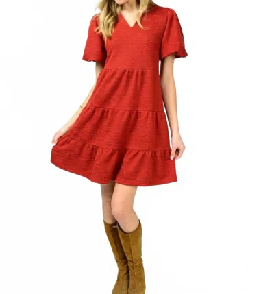Ivy Jane Road Knit Dress In Brick Red