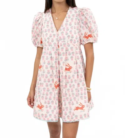 Ivy Jane Running Rabbit Dress In Ivory Multi In White