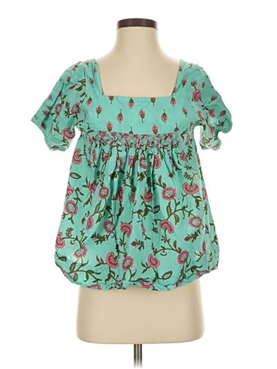 Pre-owned Ivy Jane Short Sleeve Blouse In Blue