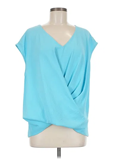 Pre-owned Ivy Jane Short Sleeve Blouse In Blue