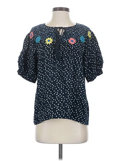 Pre-owned Ivy Jane Short Sleeve Blouse In Blue