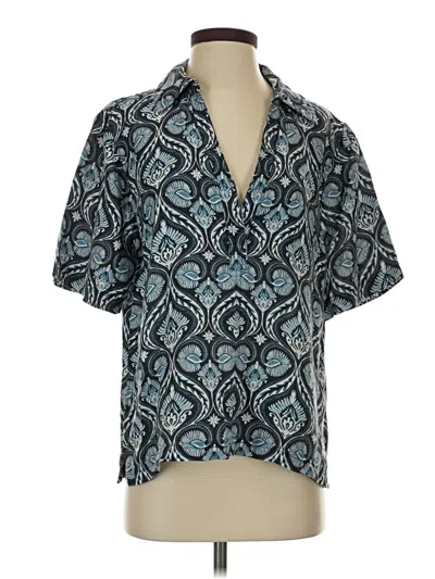 Pre-owned Ivy Jane Short Sleeve Blouse In Blue