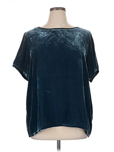 Pre-owned Ivy Jane Short Sleeve Blouse In Blue